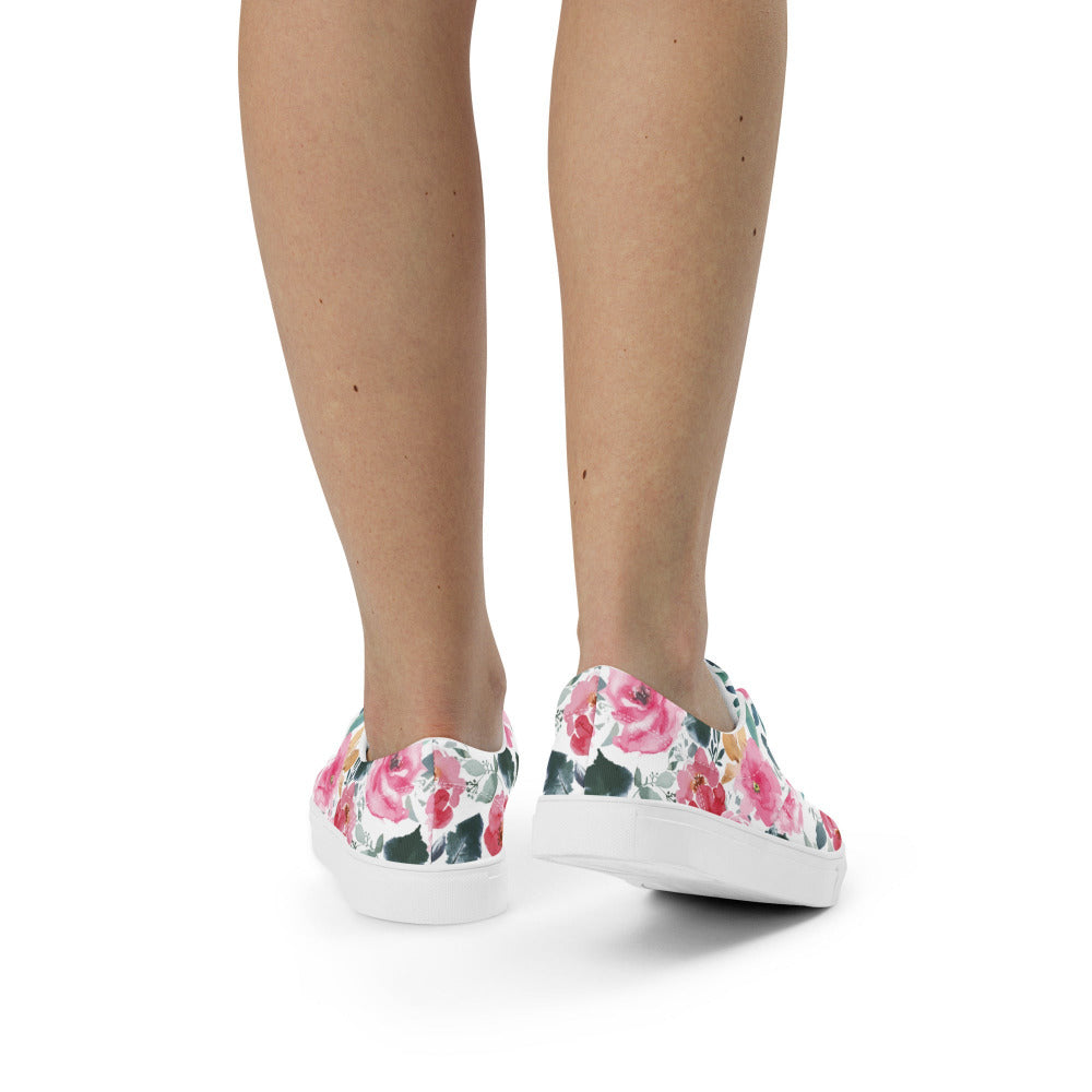 Pink Flower Power Women's Sneakers - https://ascensionemporium.net